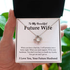 Future Wife Jewelry Gift - Long Lasting Romantic Necklace for Celebrating Love & Upcoming Marriage - Love Knot Necklace