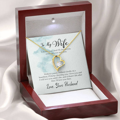 To My Wife Necklace - Special Love Jewelry for Wife from Husband for Birthday, Anniversary & Valentine’s Day - Forever Love Necklace