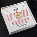 To My Wife Necklace - Meaningful Jewelry Gift from Husband for Valentine’s Day & Anniversary - Interlocking Hearts Necklace