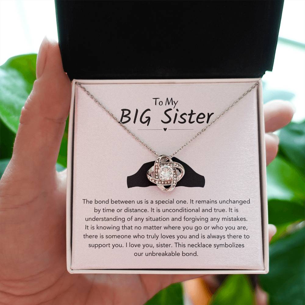 To My Big Sister Necklace - The bond between us is a special one - Gift for Big Sister - Love Knot Necklace