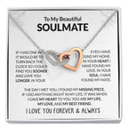 To My Beautiful Soulmate Necklace - Jewelry Gift for Her for Celebrating Romantic Moments - Interlocking Hearts Necklace