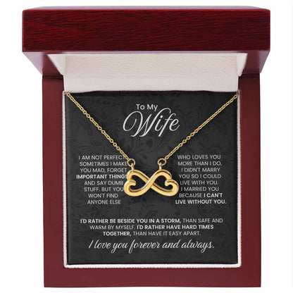 To My Wife Necklace - Loving Husband to Wife Gift for Christmas, Valentine’s Day, Anniversary & Special Days - Endless Love Necklace