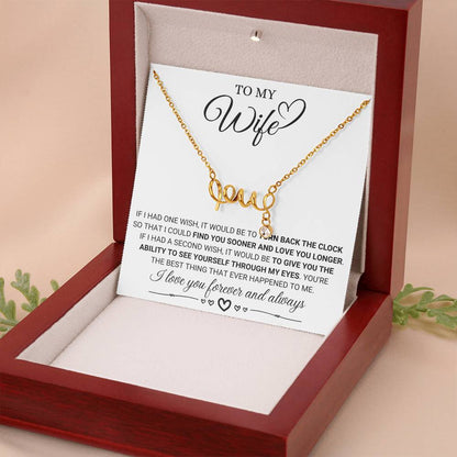 To My Wife Necklace - Anniversary Gift for Her - Birthday Christmas Gifts for Wife - Gifts for Soulmate - Gifts for Her - Scripted Love Necklace