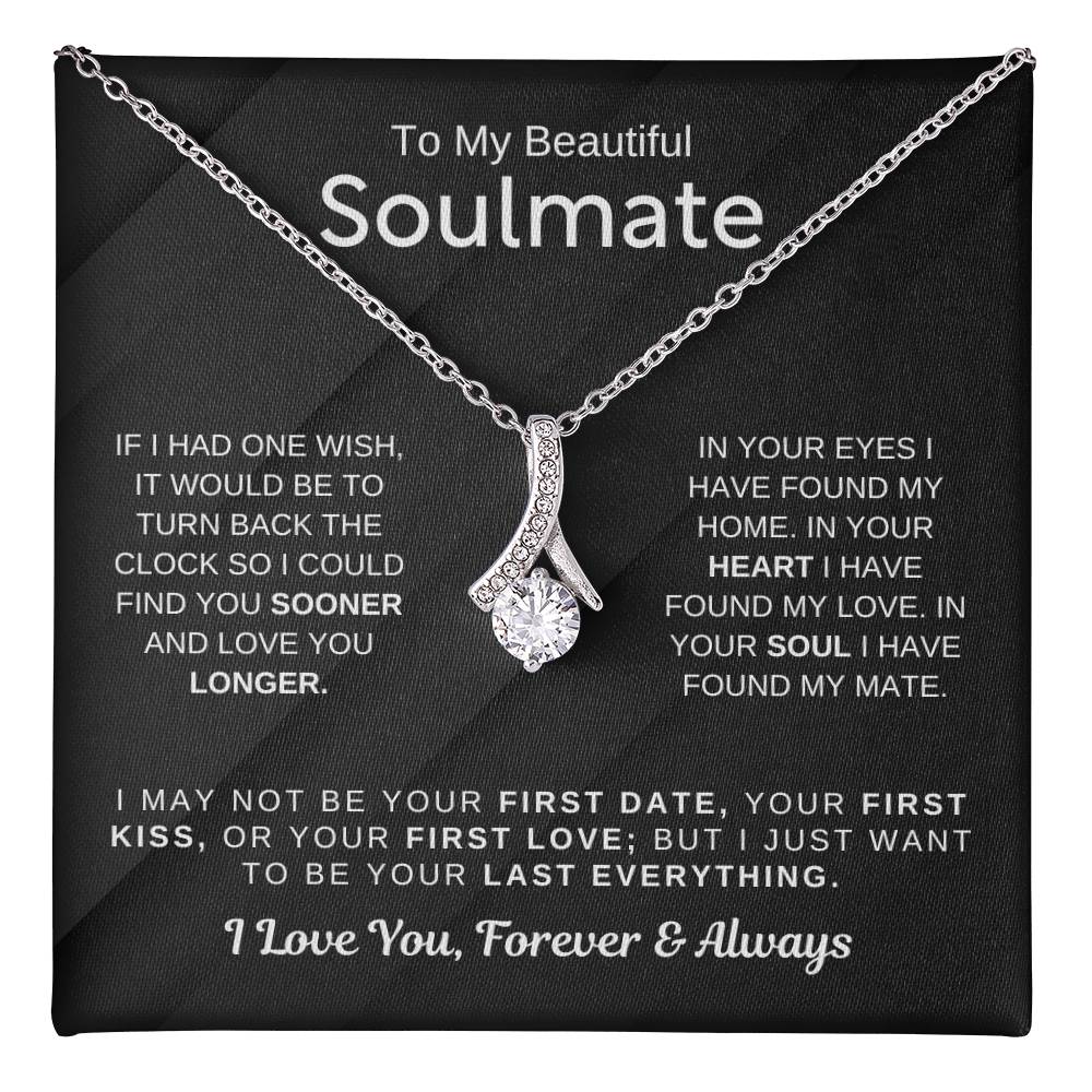 To My Beautiful Soulmate Necklace - Soulmate Jewelry Gift for Her for Birthday & Valentine’s Day - Alluring Beauty Necklace