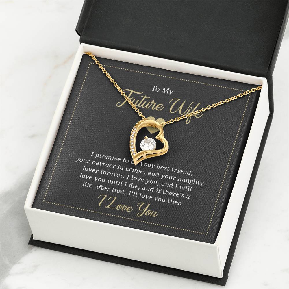 Future Wife Jewelry Gift - Long Lasting Romantic Necklace for Celebrating Love & Upcoming Marriage - Forever Love Necklace