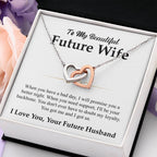 To My Future Wife Necklace - Best Romantic Jewelry Gift for Special Occasions & Love Appreciation - Interlocking Hearts Necklace
