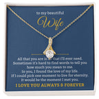 To My Beautiful Wife Necklace - Unforgettable Husband Gift, Emotional Jewelry for Anniversary & Valentine’s Day - Alluring Beauty Necklace