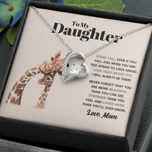 To My Daughter Necklace - Special Gift from Mom for Birthday, Christmas & Proud Mom Moments - Forever Love Necklace
