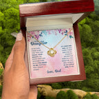 To My Daughter Necklace - Emotional Jewelry from Dad to Celebrate Love Every Day & Always - Love Knot Necklace
