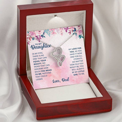 To My Daughter Necklace - Heartwarming Gift from Dad for Daughter’s Birthday & Meaningful Achievements - Heart-to-heart Pendant Necklace