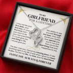 To My Girlfriend Necklace - Soulmate Jewelry Gift for Valentine’s Day, Birthday - Heart-to-heart Pendant Necklace