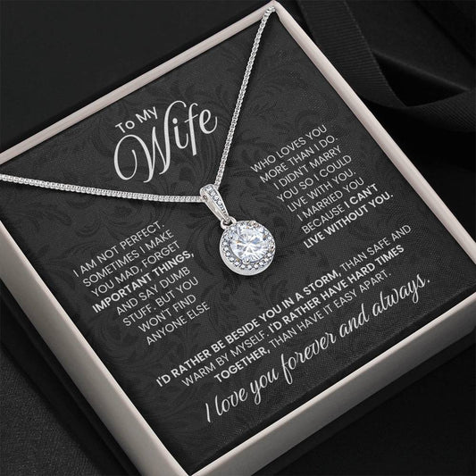 To My Wife Necklace - Perfect Romantic Surprise from Husband for Anniversary, Birthday & Valentine’s Day - Eternal Hope Necklace