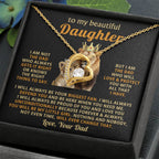 To My Daughter Necklace - Beautiful Daughter Jewelry for Birthday & Proud Dad Moments - Forever Love Necklace