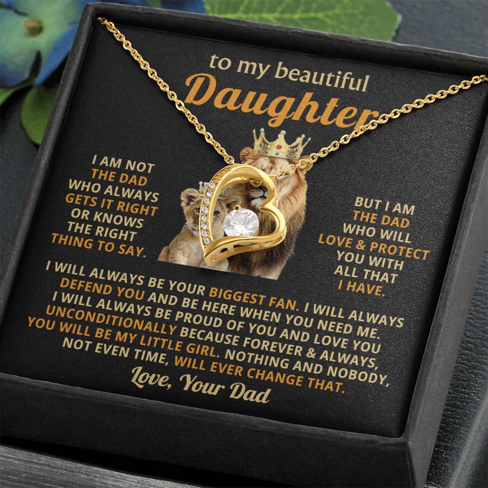 To My Daughter Necklace - Beautiful Daughter Jewelry for Birthday & Proud Dad Moments - Forever Love Necklace
