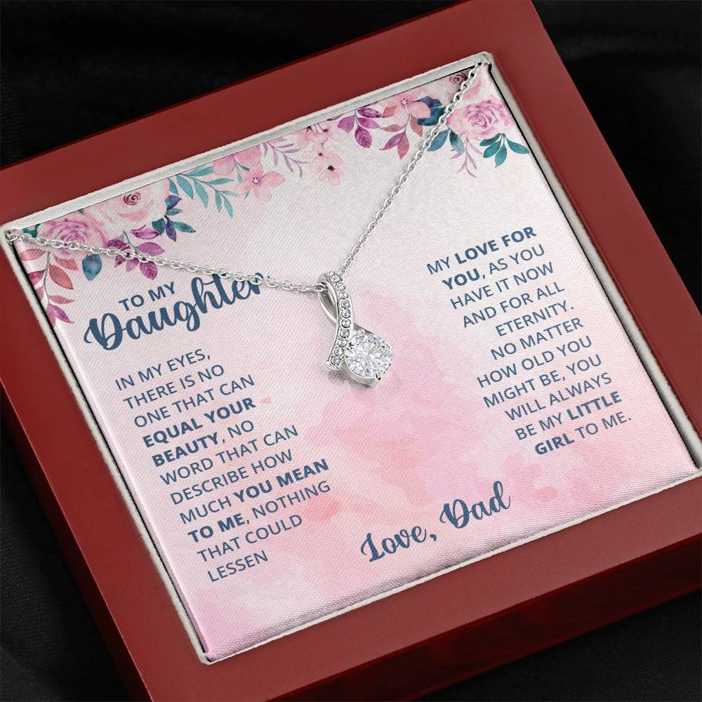 To My Daughter Necklace - Heartwarming Gift from Dad for Daughter’s Birthday & Meaningful Achievements - Alluring Beauty Necklace