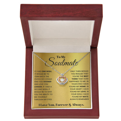 To My Soulmate Necklace - Soulmate Jewelry Gift for Valentine’s Day, Birthday & Romantic Celebrations - Crown Pendant Necklace