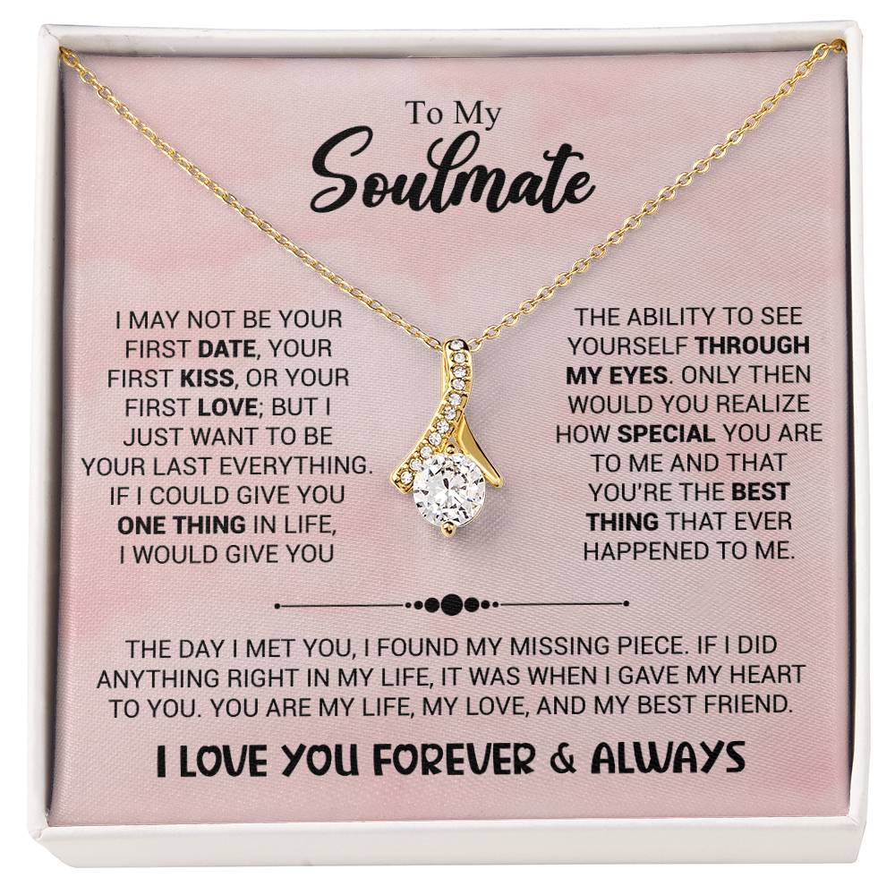 To My Soulmate Necklace - Heartfelt Gift for Her for Birthday & Romantic Days - Alluring Beauty Necklace