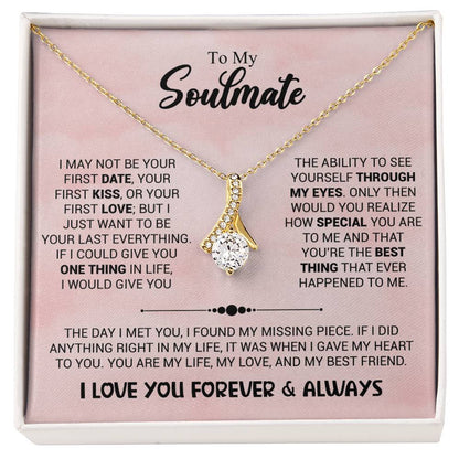 To My Soulmate Necklace - Heartfelt Gift for Her for Birthday & Romantic Days - Alluring Beauty Necklace