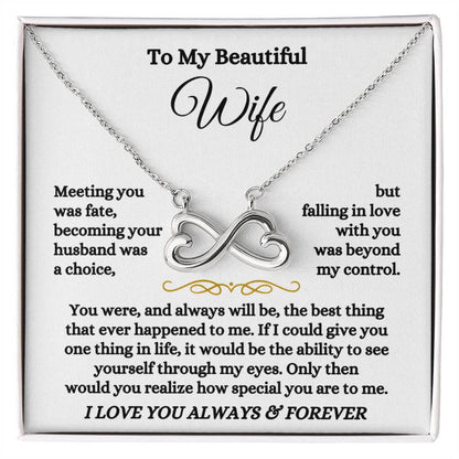 To My Wife Necklace - Emotional Husband to Wife Love Jewelry for Birthday, Valentine’s Day & Annual Celebrations - Endless Love Necklace