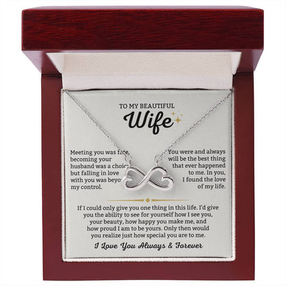 To My Wife Necklace - Meaningful Gift Idea from Husband, Romantic Jewelry for Valentine’s Day & Anniversaries - Endless Love Necklace