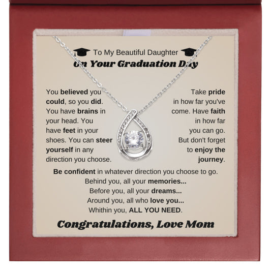 Floating Stone Necklace Graduation Gift