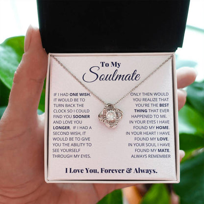 Soulmate Necklace Gift - Romantic Jewelry for Valentine’s Day & Sweet Surprise Gifting - Love Knot Necklace