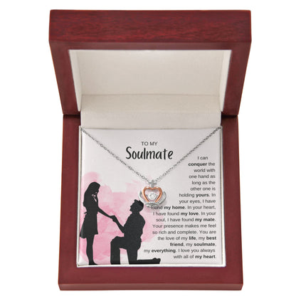 To My Soulmate Necklace - Unique Soulmate Gift for Her for Birthdays & Surprise Moments - Crown Pendant Necklace