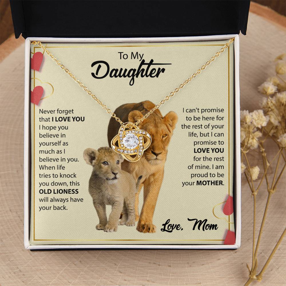 To My Daughter Necklace - Best Gift for Daughter’s Birthday from Mom - Love Knot Necklace