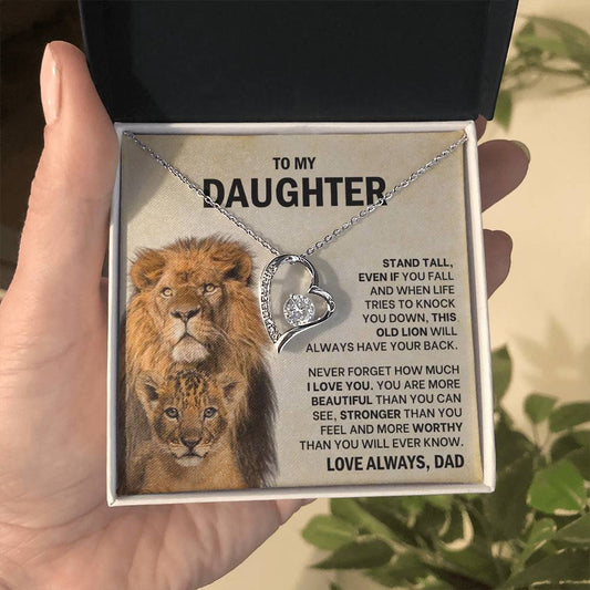 To My Daughter Necklace - Stand Tall - Dad to Daughter Gift - Forever Love Necklace