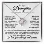 To My Daughter Necklace – Daughter Christmas Graduation Jewelry Gift – Love Knot Necklace