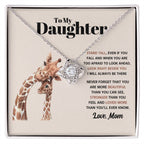 To My Daughter Necklace - Stand Tall - Mom to Daughter Gift - Love Knot Necklace