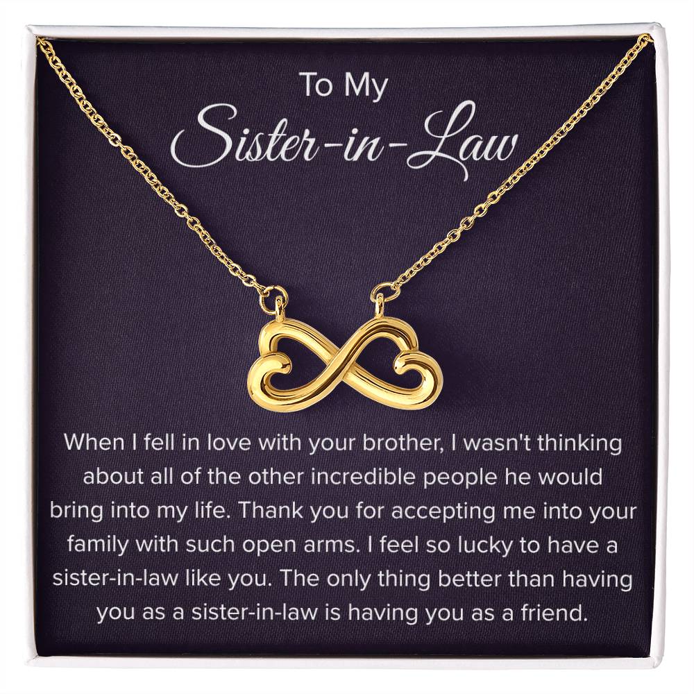 To My Sister In Law - Thank You for Accepting Me - Endless Love Necklace