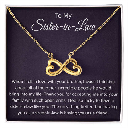 To My Sister In Law - Thank You for Accepting Me - Endless Love Necklace