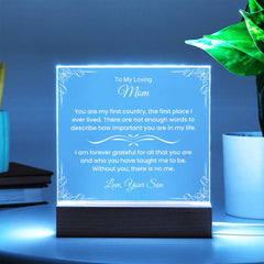 Gifts For Mom From Son, Acrylic Plaque With Heartfelt Message, Special Keepsake For Mother, To My Loving Mom