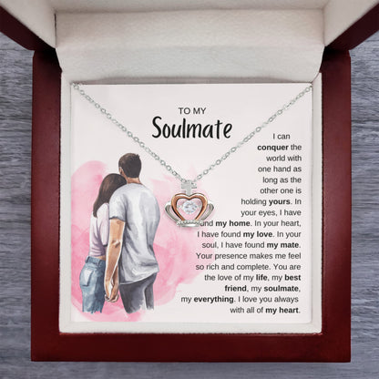 To My Soulmate Necklace - Best Soulmate Gift Idea for Valentine’s Day & Everyday Romance - Crown Pendant Necklace
