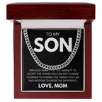 Men’s Cuban Link Necklace, Gift for Son from Mom, Fashionable Jewelry for Birthdays & Celebrations