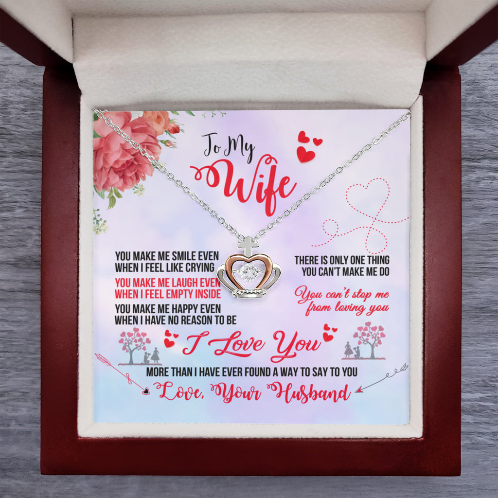 Anniversary Gift for Wife from Husband - Sweet Romantic Jewelry for Valentine’s Day - Crown Pendant Necklace