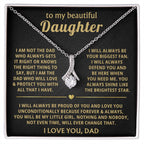 To My Daughter Necklace - Proud Dad to Daughter Jewelry for Birthday, Graduation & Special Celebrations - Alluring Beauty Necklace