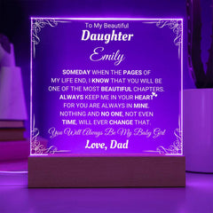 Heartfelt Acrylic Gift for Daughter, Birthday, Graduation & Christmas, To My Beautiful Daughter