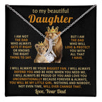 To My Beautiful Daughter Necklace - I will always be your biggest fan - Gift for Daughter from Dad - Alluring Beauty Necklace