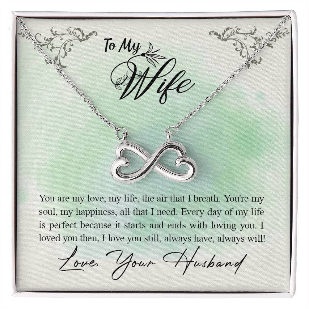 To My Wife Necklace - Emotional Love Jewelry Gift from Husband for Valentine’s Day & Birthday Happiness - Endless Love Necklace