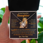 To My Daughter Necklace - Sentimental Surprise Gift from Dad - Love Knot Necklace