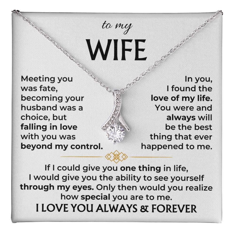 To My Wife Necklace - Best Surprise Gift for Wife from Husband for Anniversary, Christmas & Valentine’s Day - Alluring Beauty Necklace