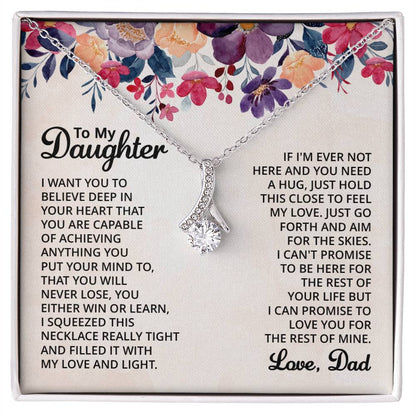 To My Daughter Necklace – Graduation & Xmas Gift from Dad – Alluring Beauty Necklace