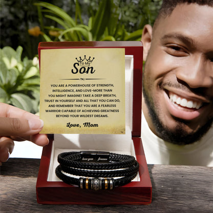 To My Son – Holiday, Birthday Gift from Mom – Love You Forever Bracelet