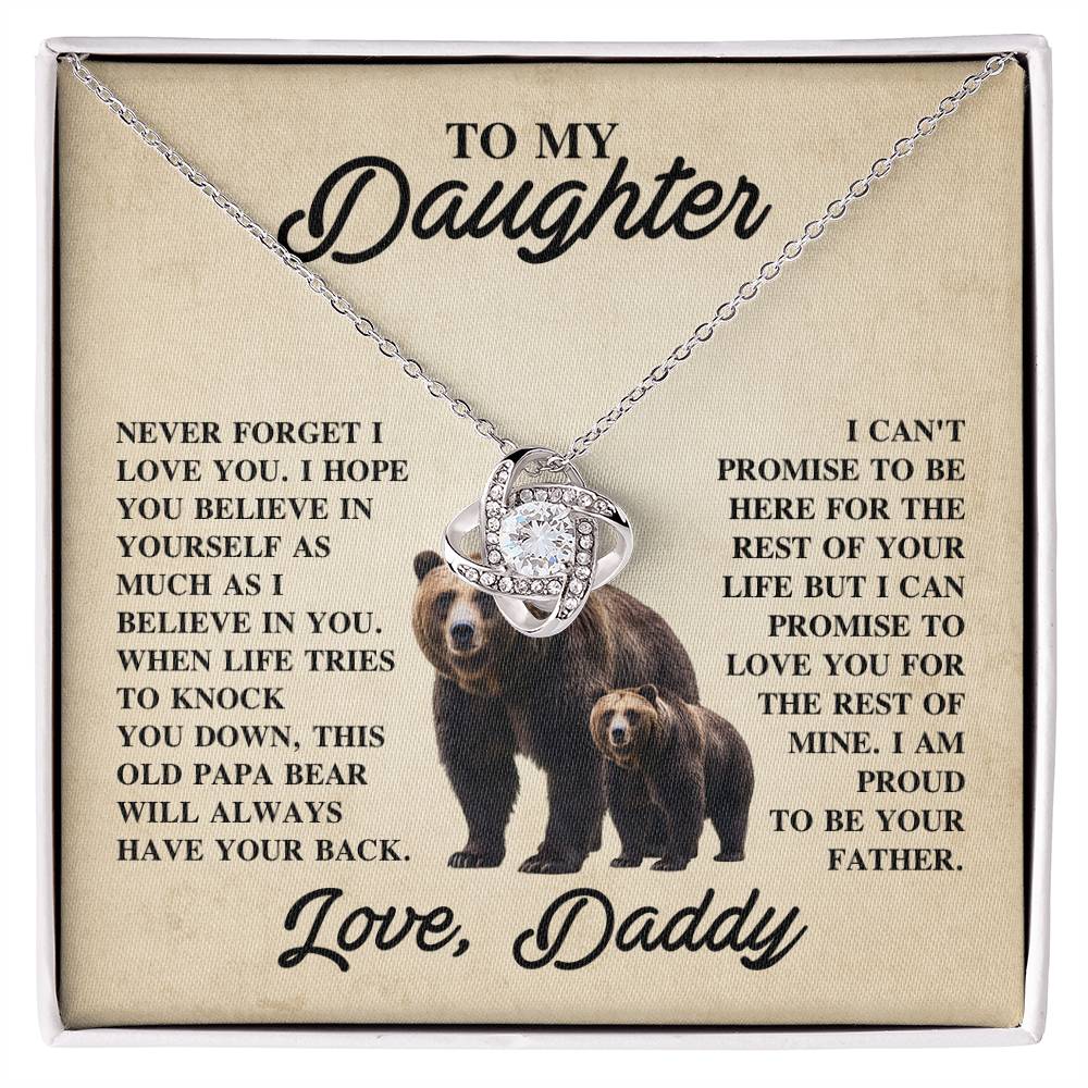 To My Daughter Necklace - Father to Daughter Gift for Graduation, Birthday & Big Life Moments - Love Knot Necklace