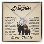 To My Daughter Necklace - Father to Daughter Gift for Graduation, Birthday & Big Life Moments - Love Knot Necklace