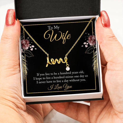 Heartfelt Gift for Wife from Husband - Romantic Jewelry for Special Occasions & Valentine’s Day - Scripted Love Necklace