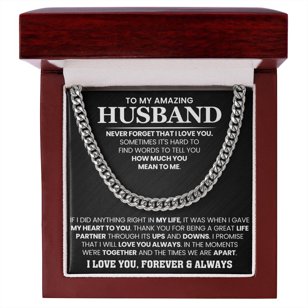 To My Amazing Husband – Birthday & Anniversary Cuban Link Chain
