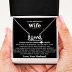 To My Wife Necklace - Heartfelt Jewelry from Husband for Birthday, Christmas & Valentine’s Day - Scripted Love Necklace